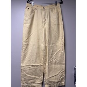 Liz Claiborne Women's Pants Size 16 Yellow High Rise Straight Leg